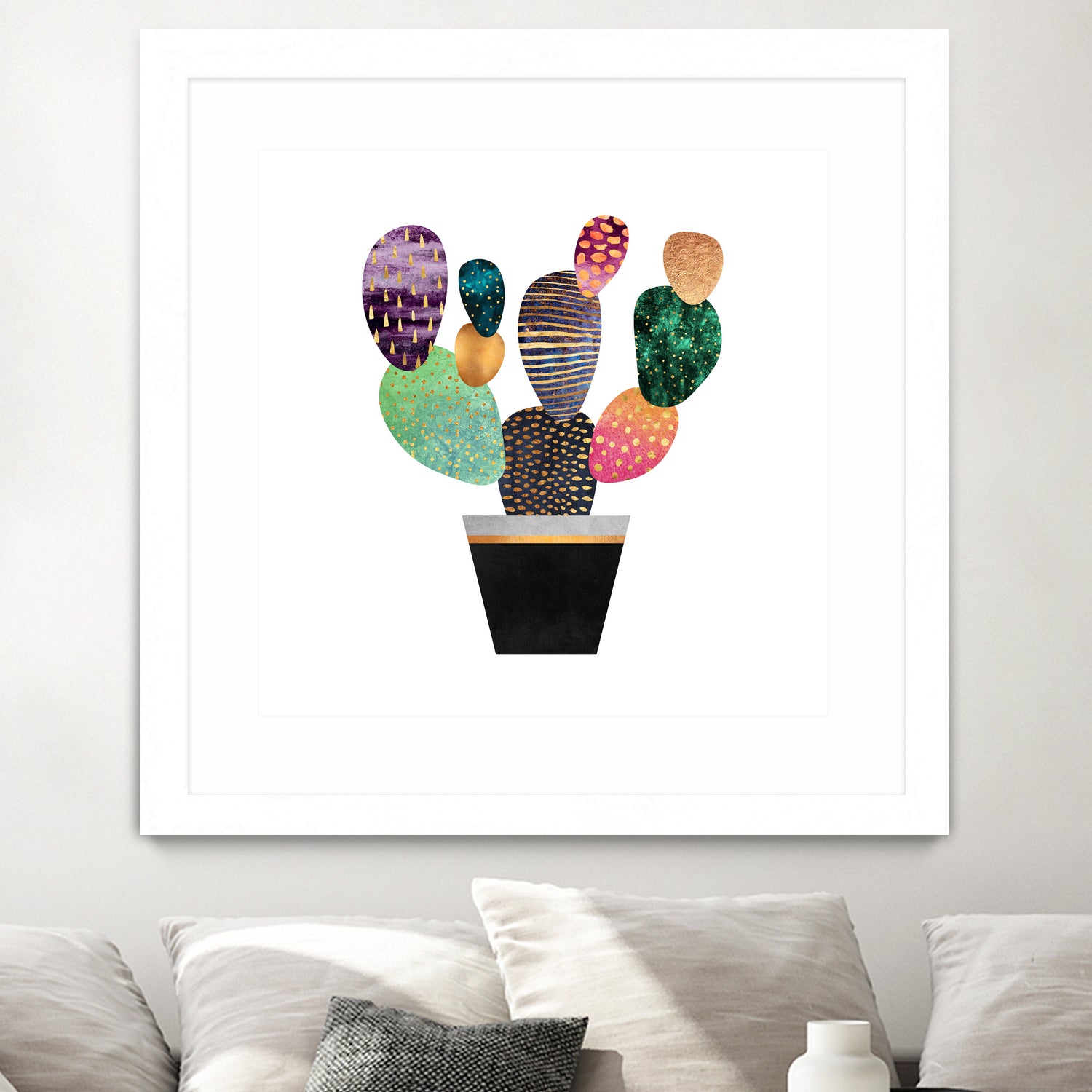 Pretty Cactus by Elisabeth Fredriksson on GIANT ART - blue mixed media