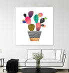 Happy Cactus by Elisabeth Fredriksson on GIANT ART - pink mixed media