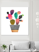 Happy Cactus by Elisabeth Fredriksson on GIANT ART - pink mixed media