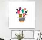 Happy Cactus by Elisabeth Fredriksson on GIANT ART - pink mixed media