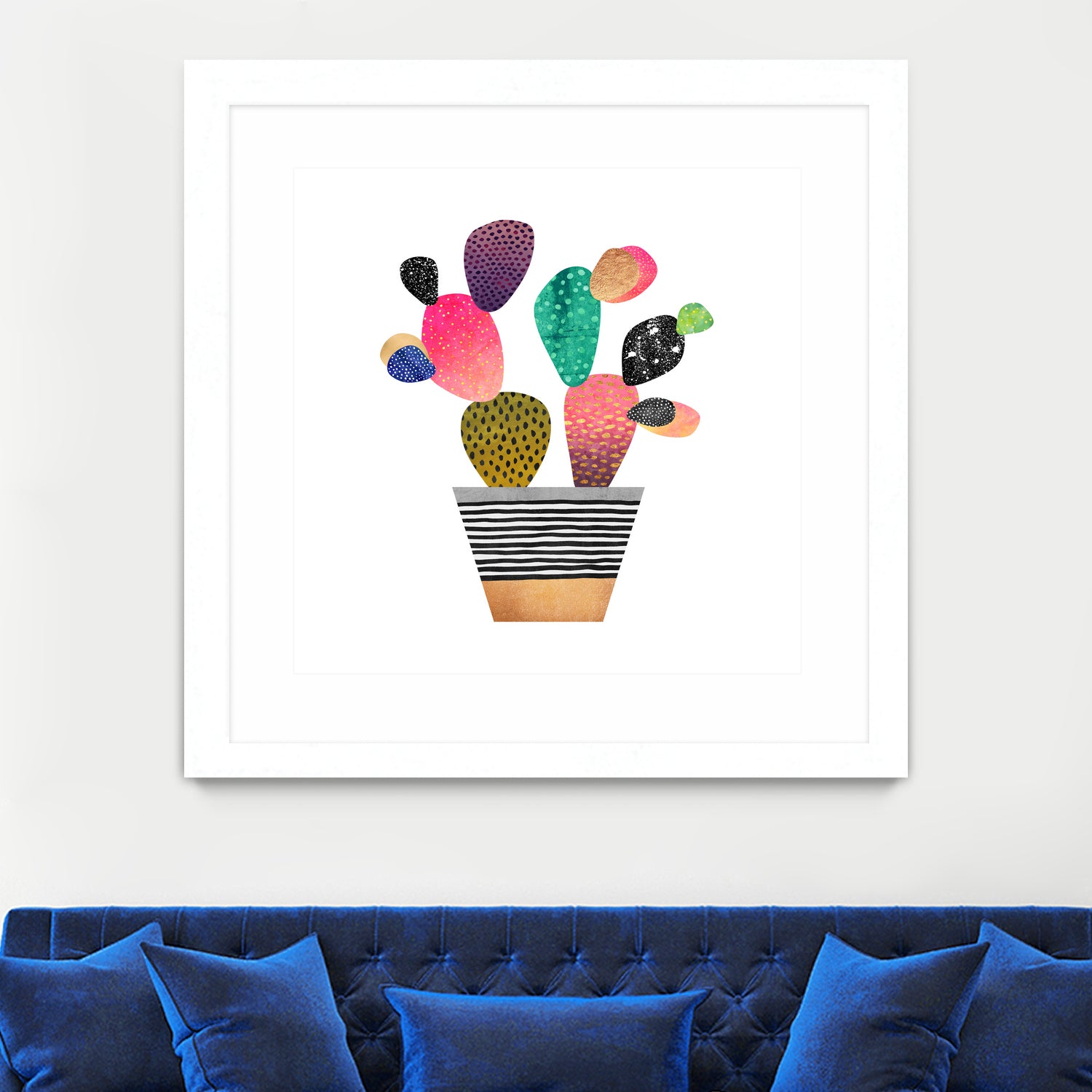 Happy Cactus by Elisabeth Fredriksson on GIANT ART - pink mixed media