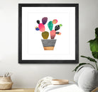 Happy Cactus by Elisabeth Fredriksson on GIANT ART - pink mixed media