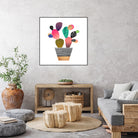 Happy Cactus by Elisabeth Fredriksson on GIANT ART - pink mixed media