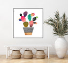 Happy Cactus by Elisabeth Fredriksson on GIANT ART - pink mixed media