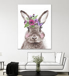 Bunny with flowers by Two Lips on GIANT ART - brown digital drawing