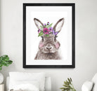 Bunny with flowers by Two Lips on GIANT ART - brown digital drawing