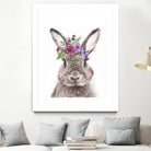 Bunny with flowers by Two Lips on GIANT ART - brown digital drawing