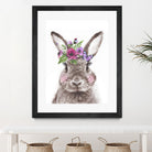 Bunny with flowers by Two Lips on GIANT ART - brown digital drawing