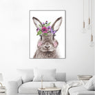 Bunny with flowers by Two Lips on GIANT ART - brown digital drawing