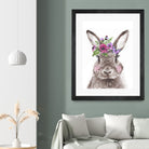 Bunny with flowers by Two Lips on GIANT ART - brown digital drawing