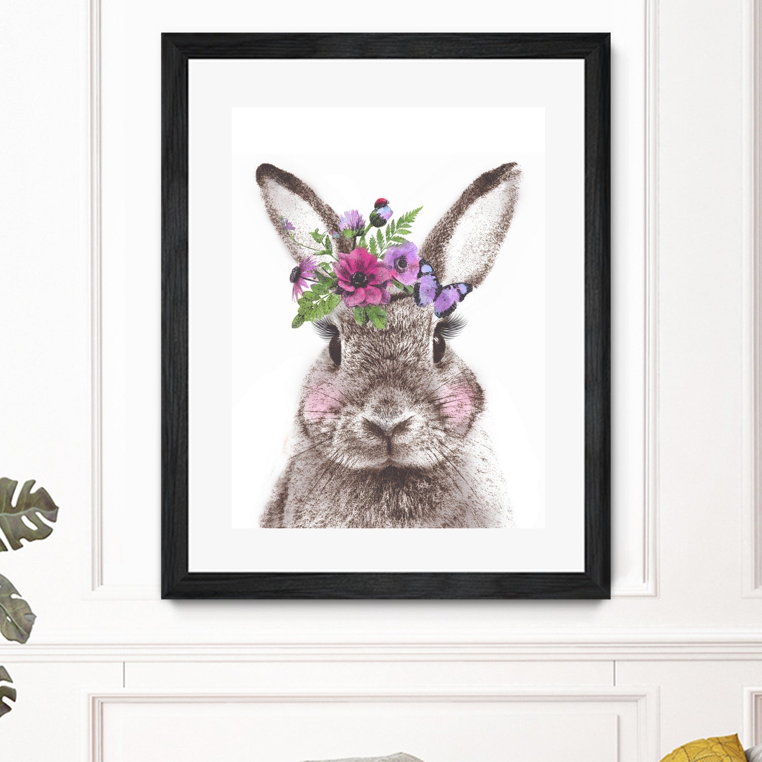 Bunny with flowers by Two Lips on GIANT ART - brown digital drawing