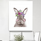 Bunny with flowers by Two Lips on GIANT ART - brown digital drawing