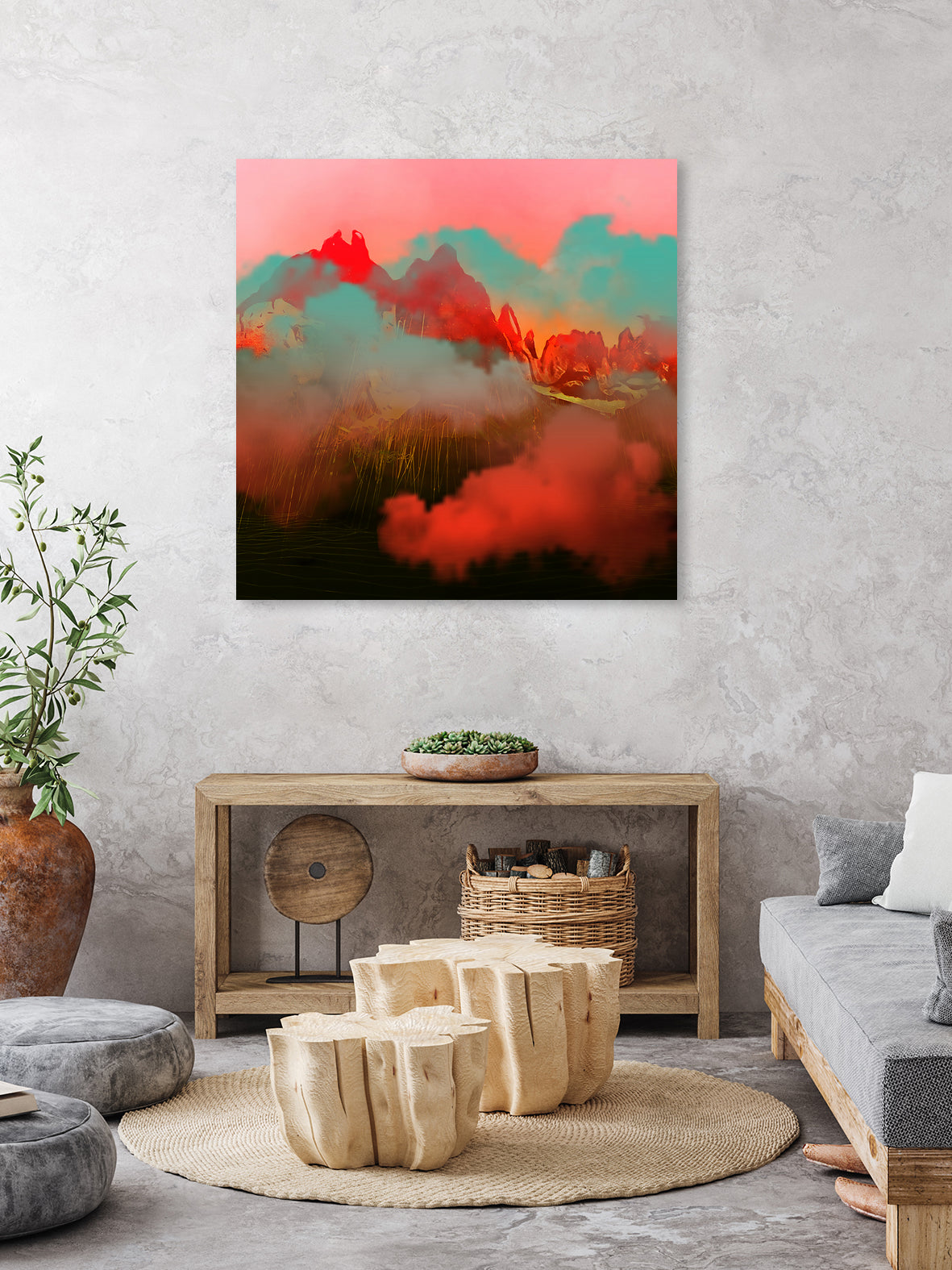 The Background World by Jamison Gish on GIANT ART - orange digital painting
