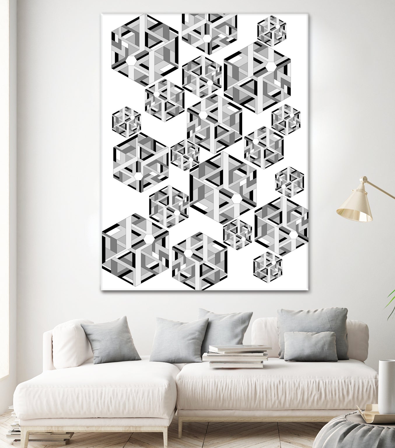 Hexagon by Emi Dimitrova on GIANT ART - white digital drawing