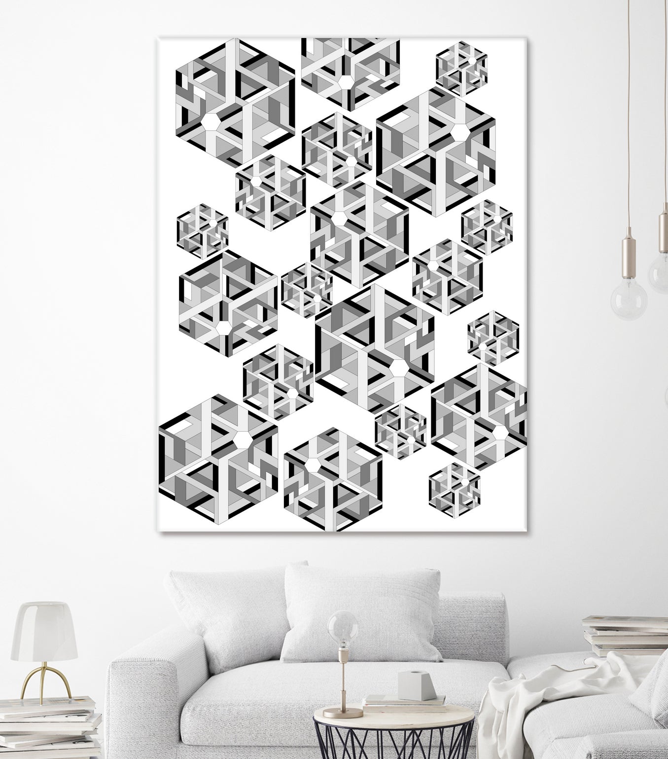 Hexagon by Emi Dimitrova on GIANT ART - white digital drawing