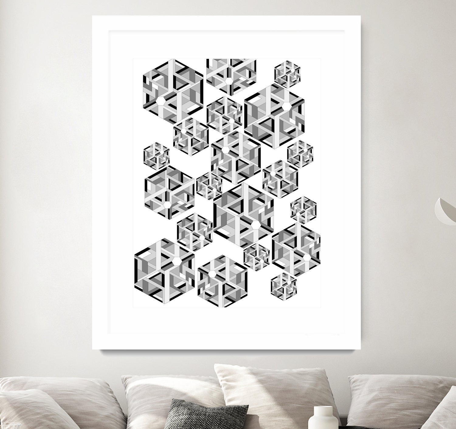 Hexagon by Emi Dimitrova on GIANT ART - white digital drawing