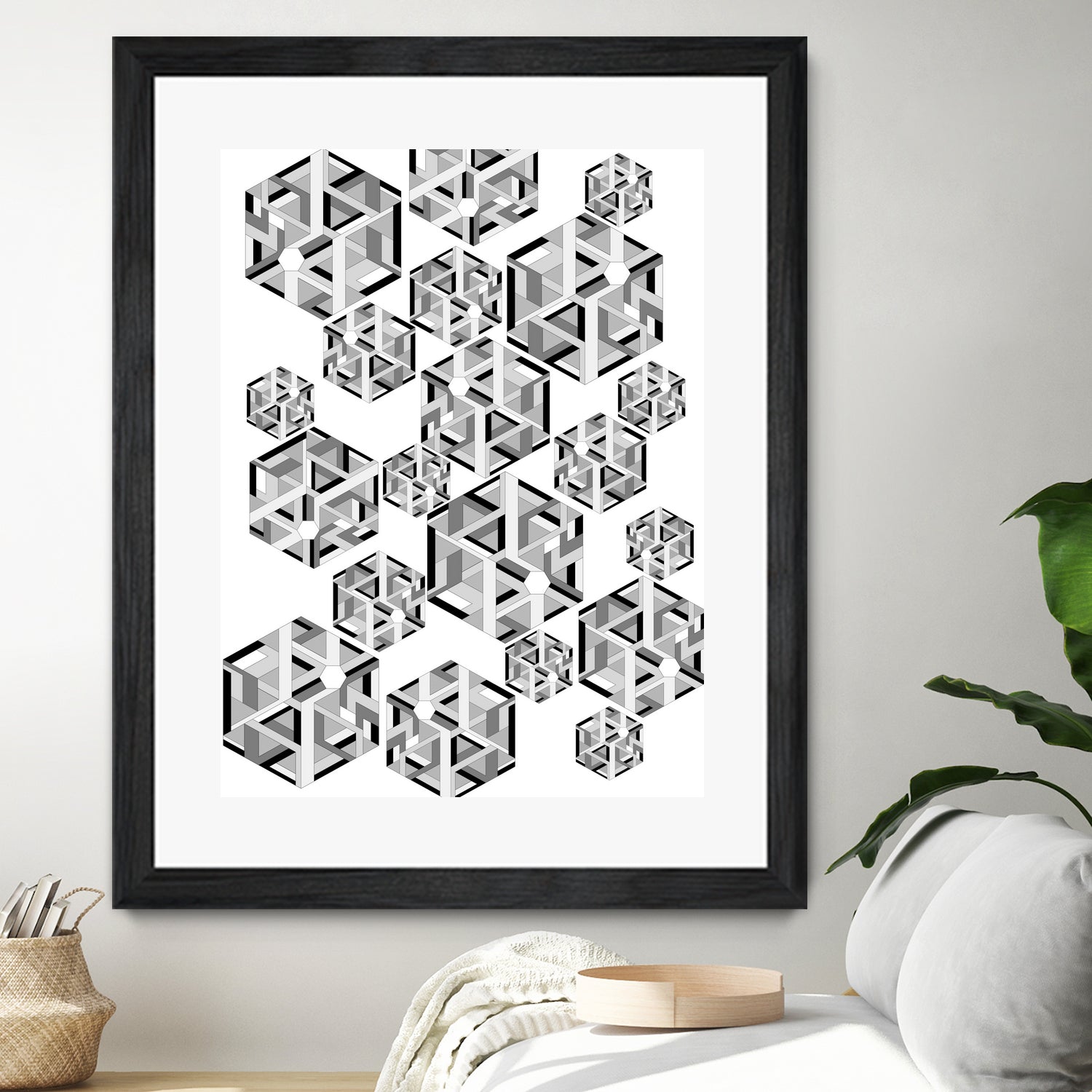 Hexagon by Emi Dimitrova on GIANT ART - white digital drawing