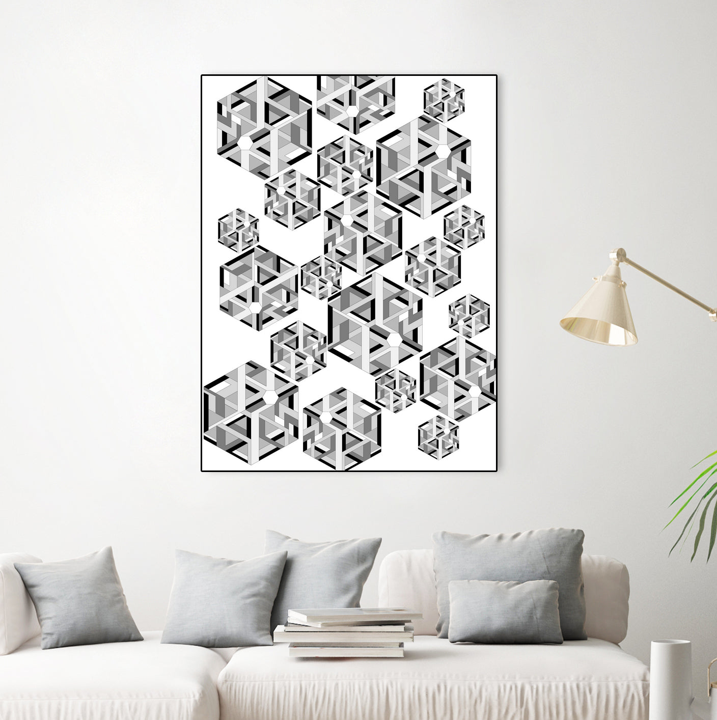 Hexagon by Emi Dimitrova on GIANT ART - white digital drawing