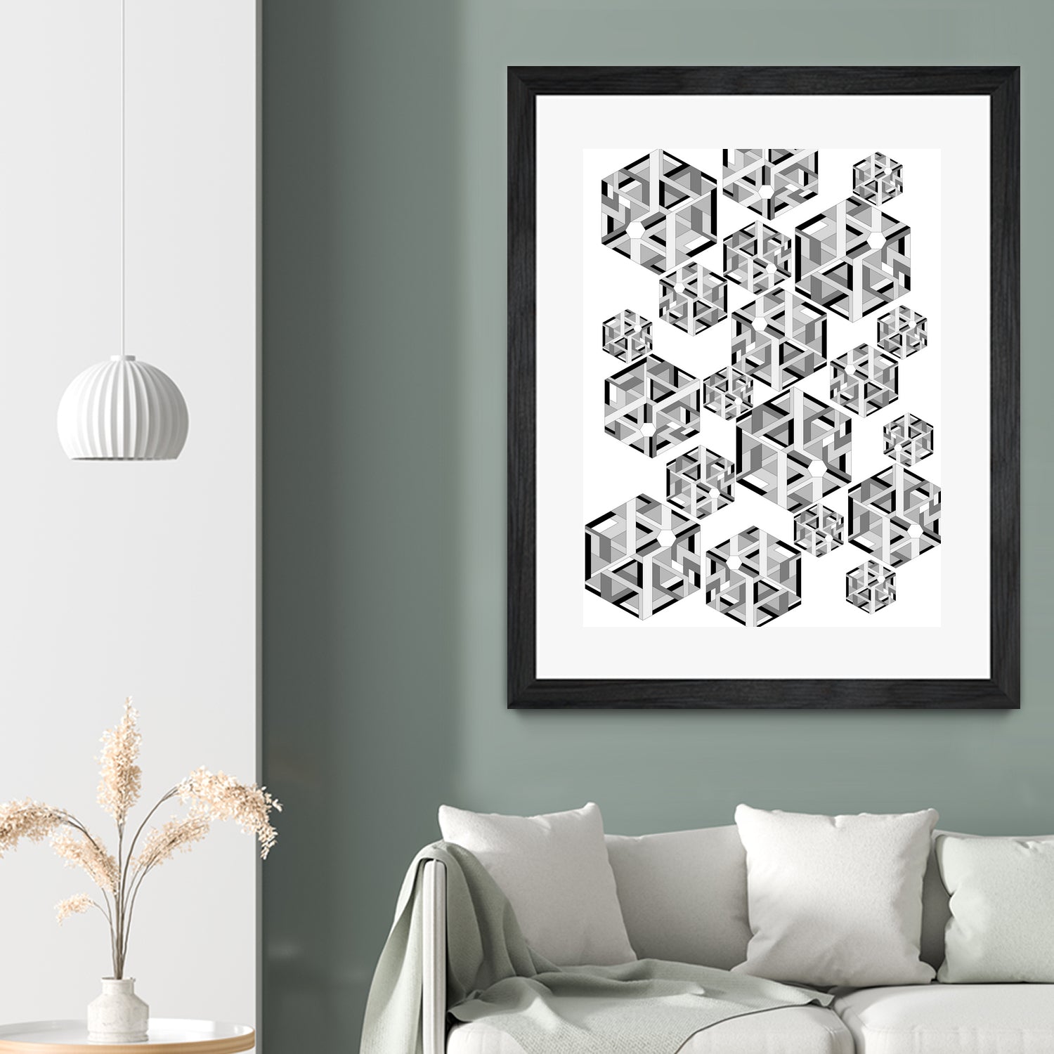 Hexagon by Emi Dimitrova on GIANT ART - white digital drawing