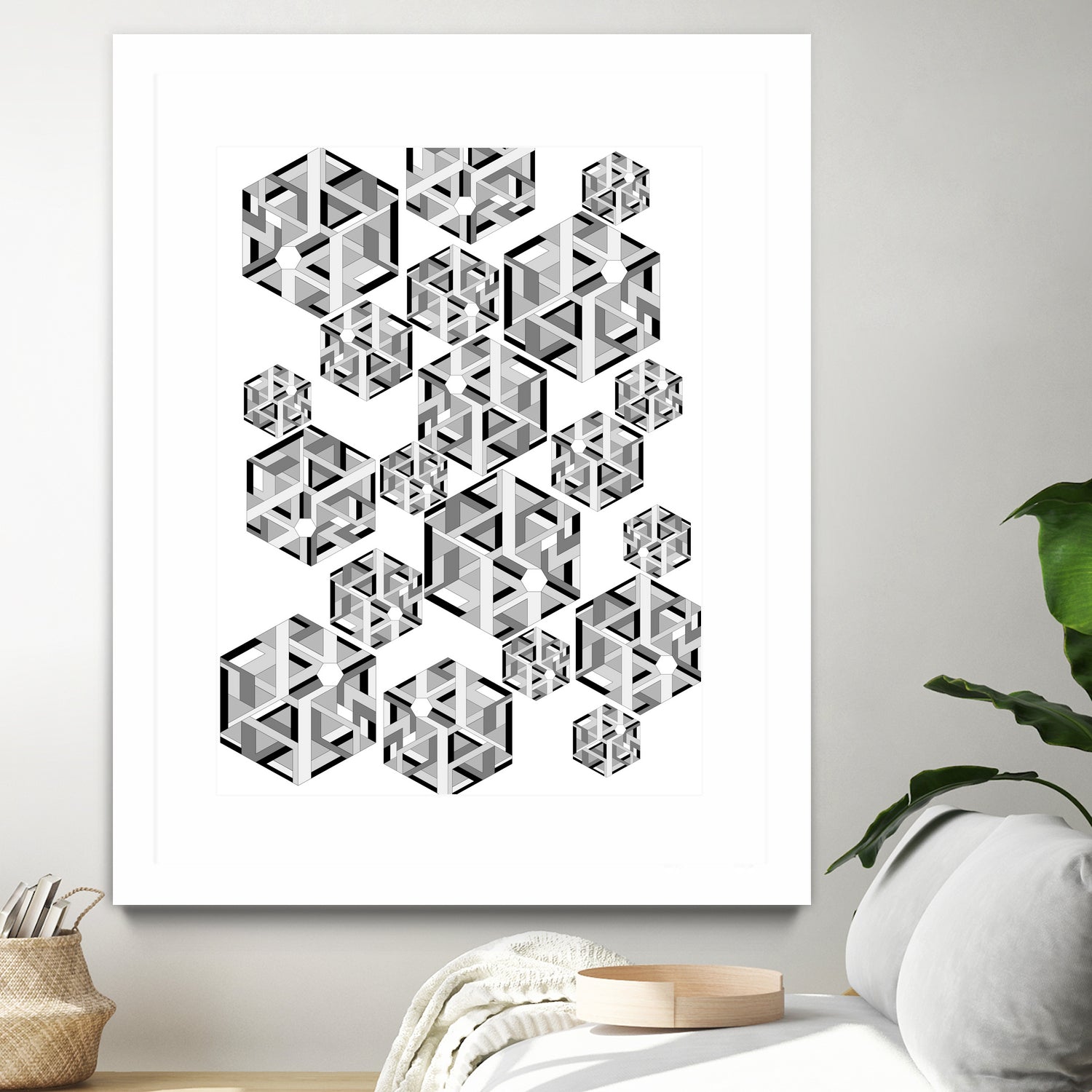 Hexagon by Emi Dimitrova on GIANT ART - white digital drawing