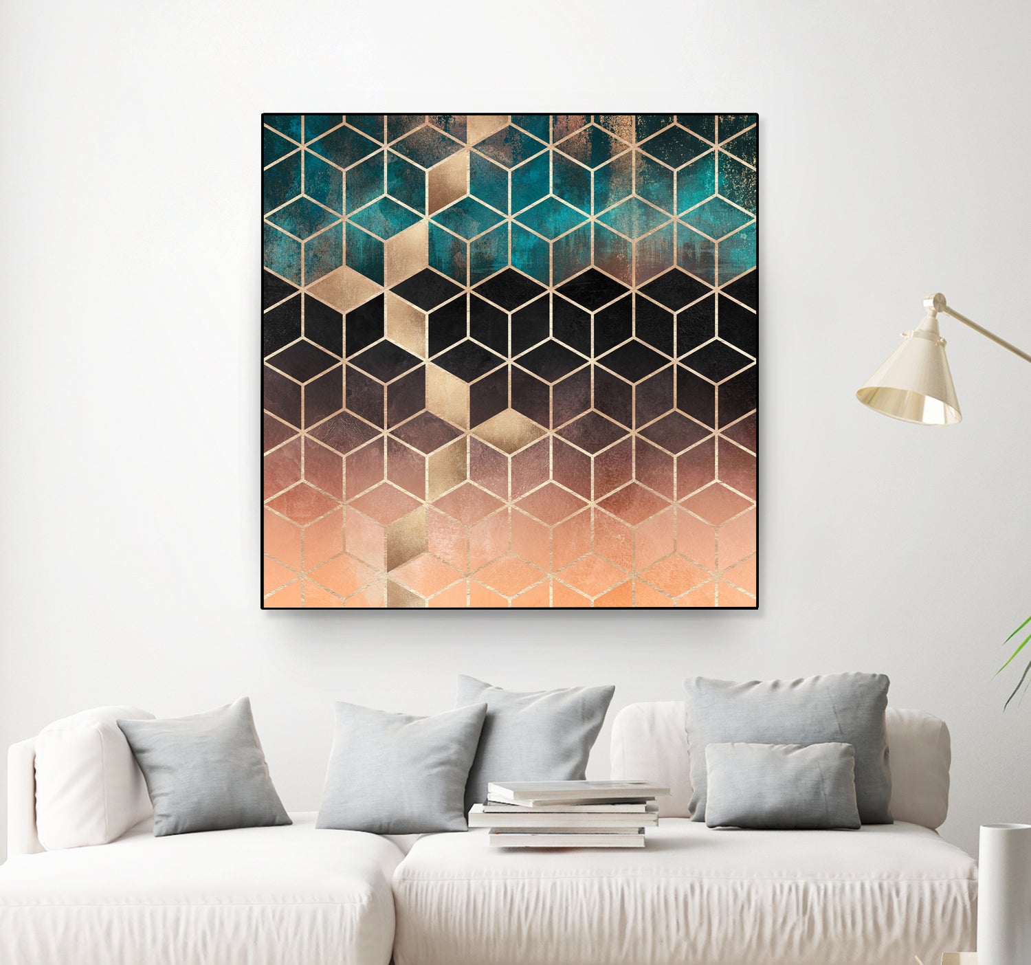 Ombre Dream Cubes by Elisabeth Fredriksson on GIANT ART - orange digital painting