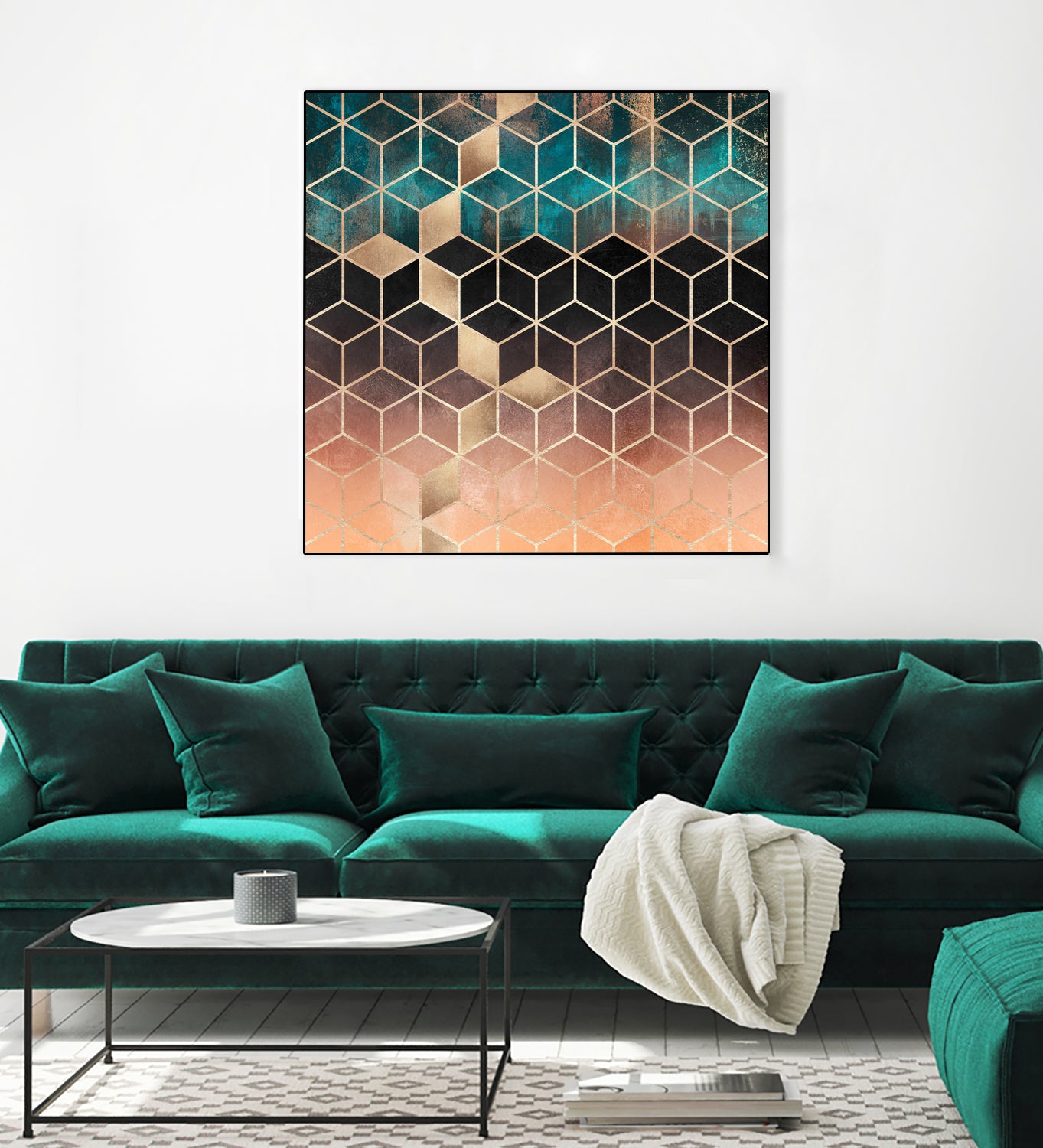 Ombre Dream Cubes by Elisabeth Fredriksson on GIANT ART - orange digital painting