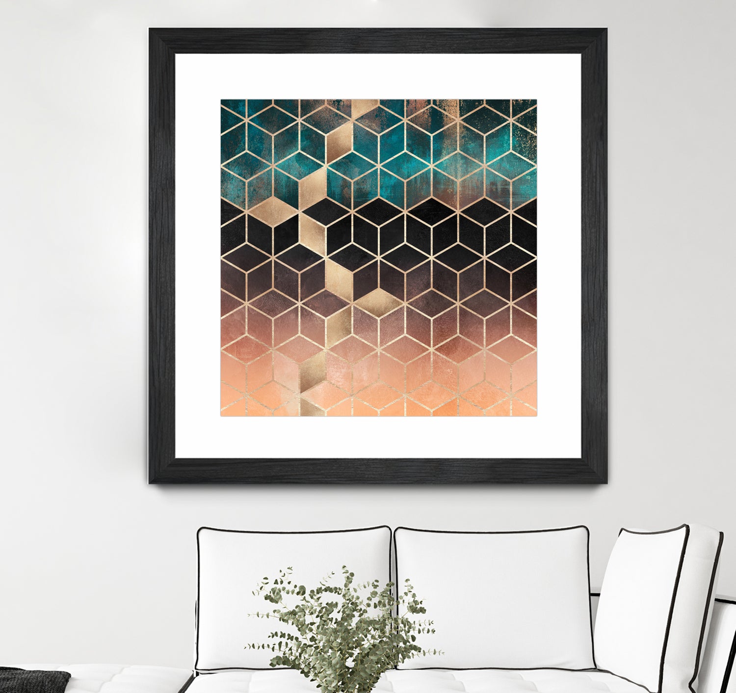 Ombre Dream Cubes by Elisabeth Fredriksson on GIANT ART - orange digital painting