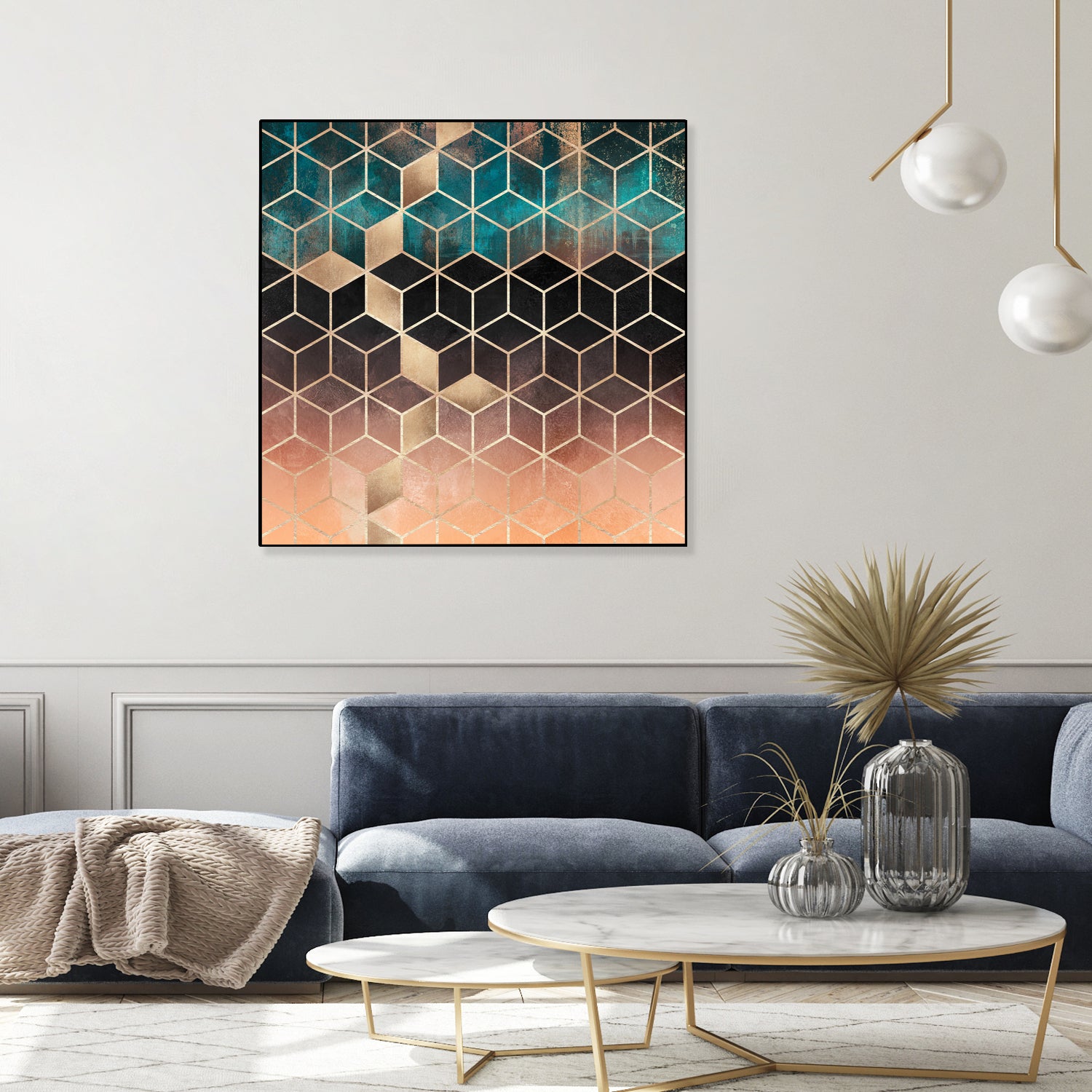 Ombre Dream Cubes by Elisabeth Fredriksson on GIANT ART - orange digital painting