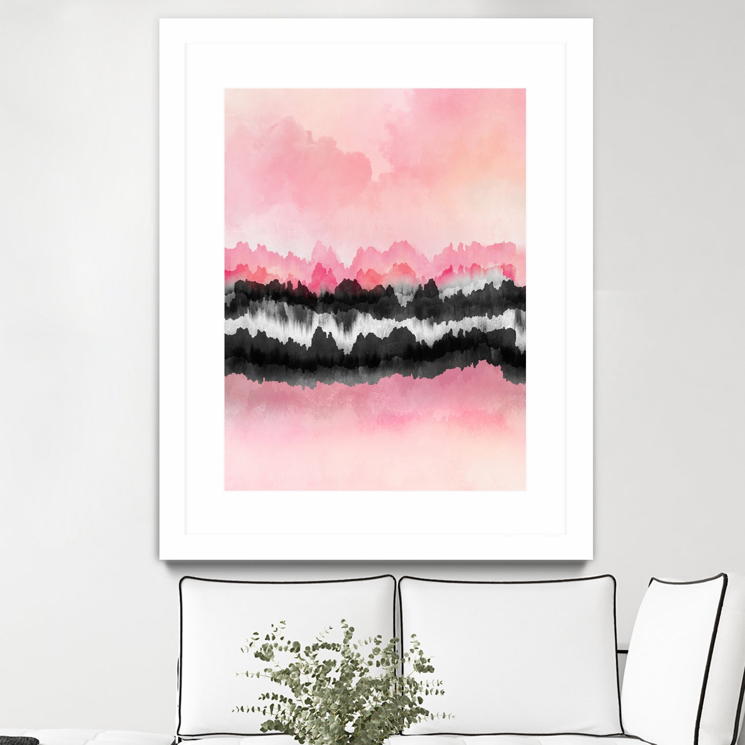 Pink Mountains by Elisabeth Fredriksson on GIANT ART - pink digital painting