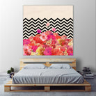 Chevron Flora II by Bianca Green on GIANT ART - red photo illustration