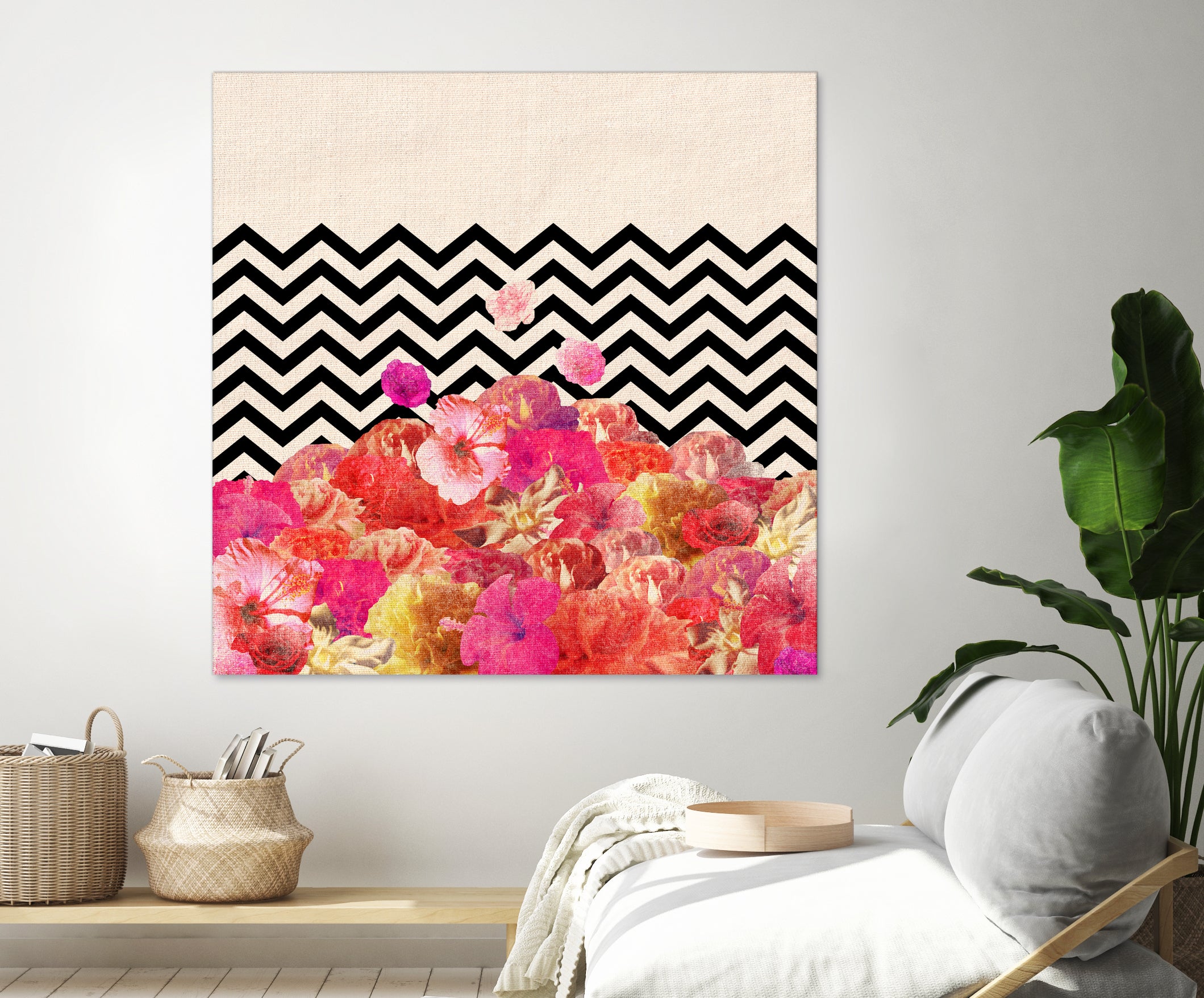 Chevron Flora II by Bianca Green on GIANT ART - red photo illustration