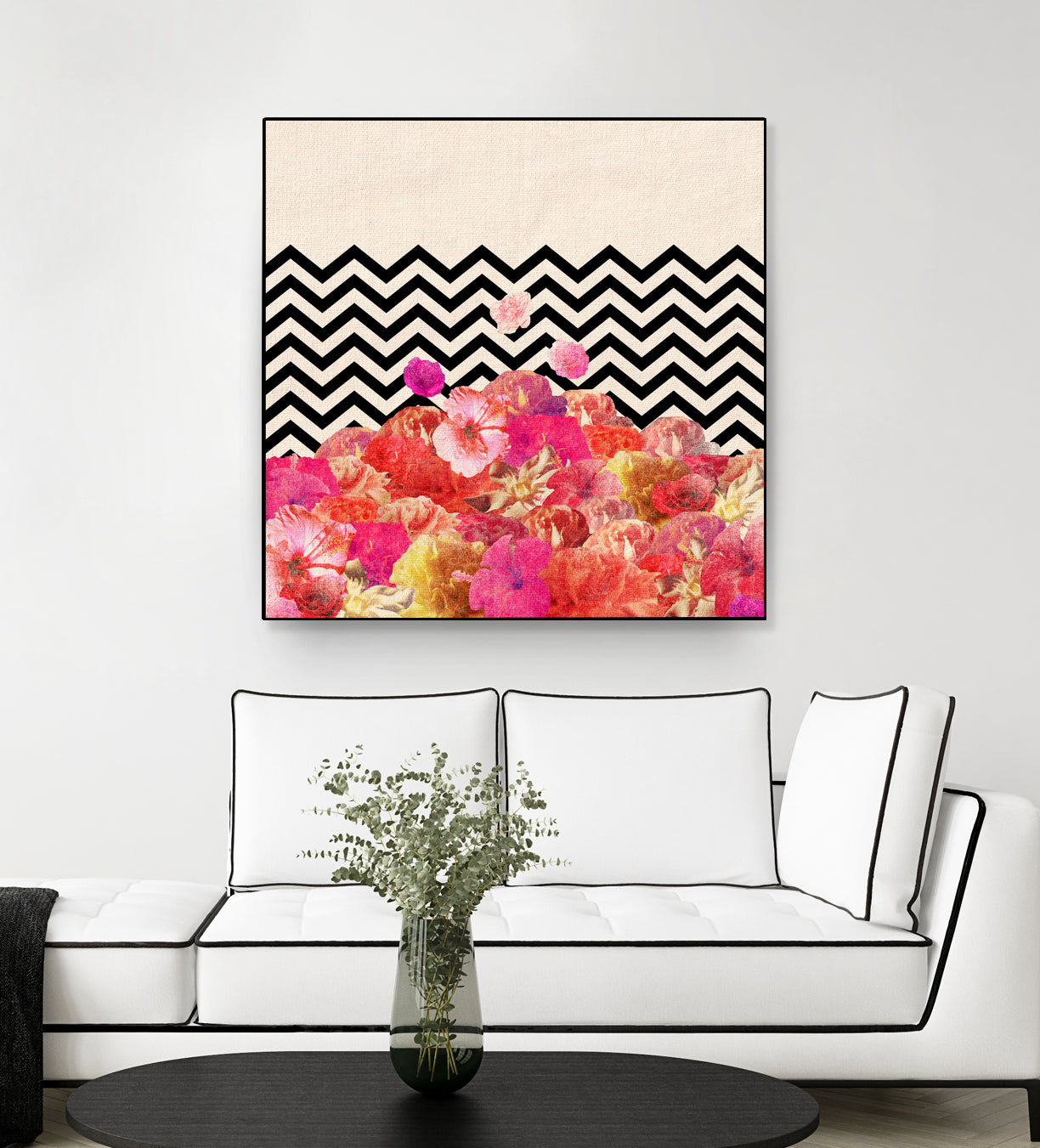 Chevron Flora II by Bianca Green on GIANT ART - red photo illustration