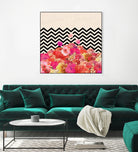 Chevron Flora II by Bianca Green on GIANT ART - red photo illustration