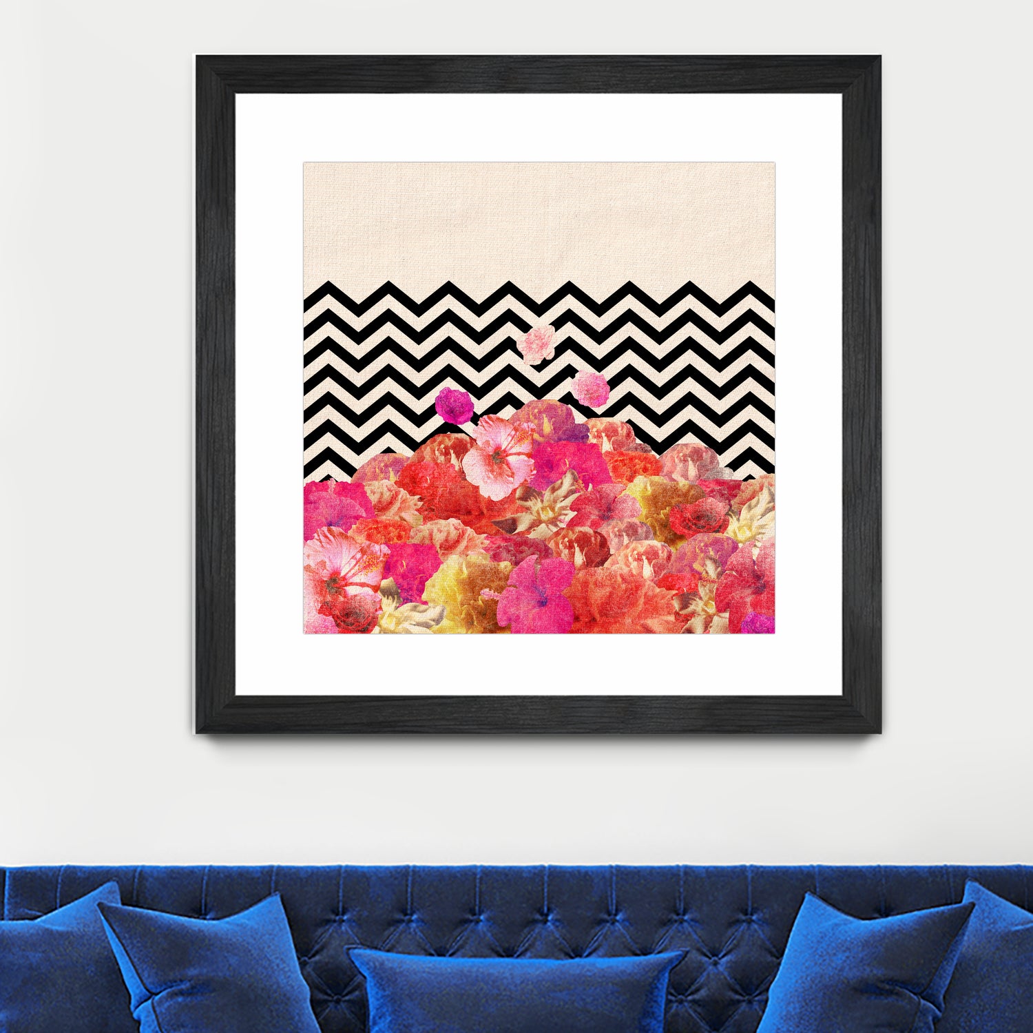 Chevron Flora II by Bianca Green on GIANT ART - red photo illustration