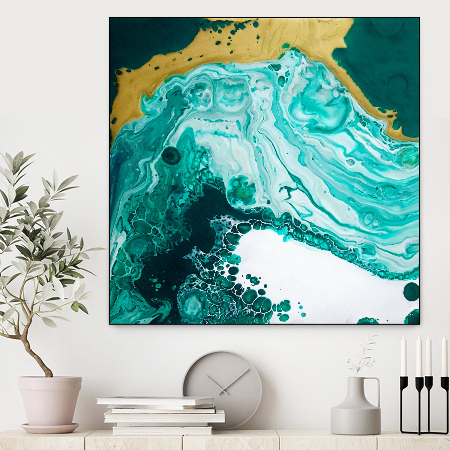 Emerald Coast by L. Renee Jones on GIANT ART - green mixed media