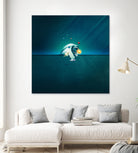 Astronaut Billards by Romina Lutz on GIANT ART - green digital painting