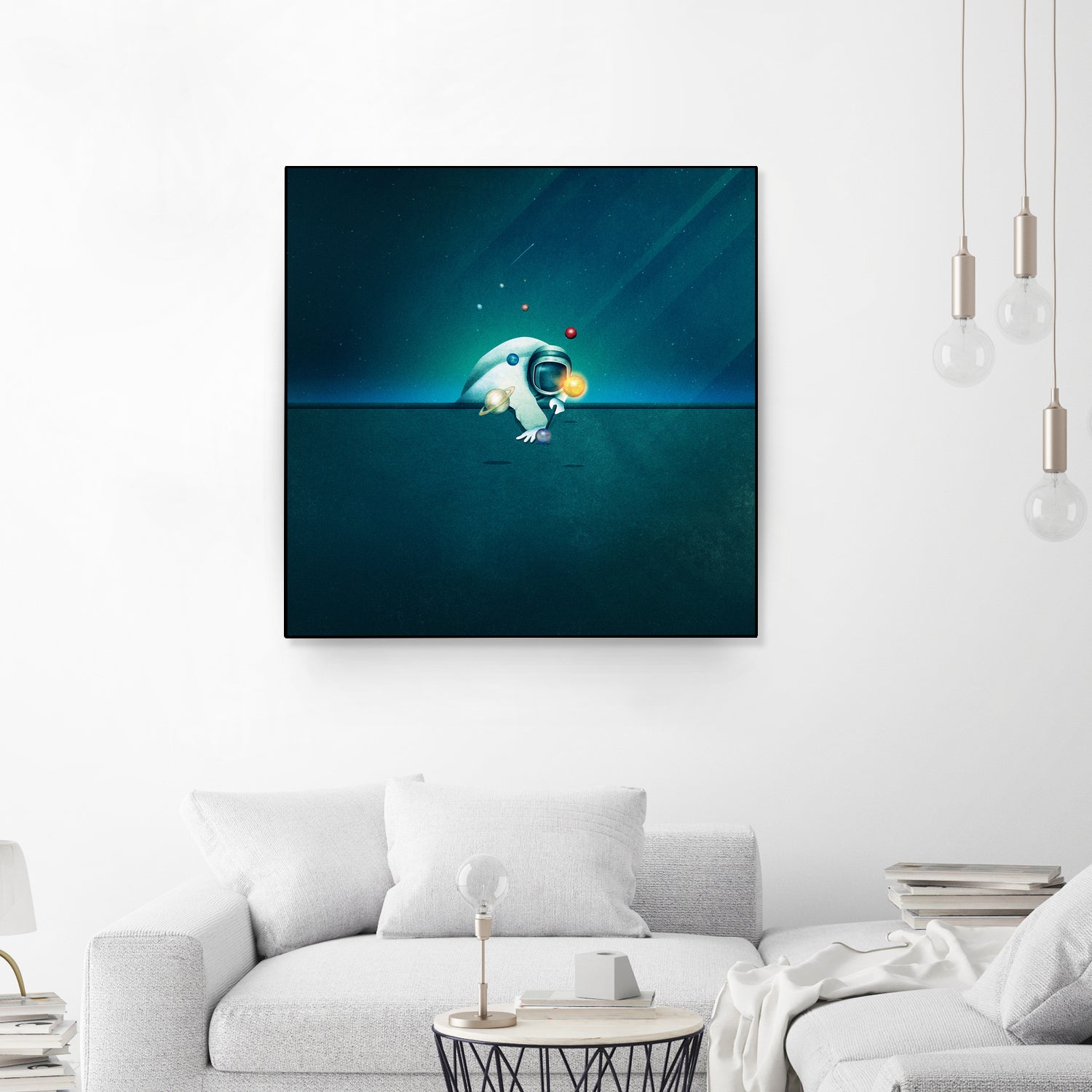 Astronaut Billards by Romina Lutz on GIANT ART - green digital painting