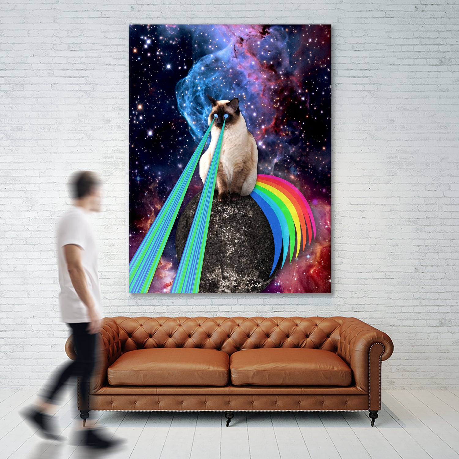 SIAMESE LASER CAT by Gloria Sánchez on GIANT ART - blue photo illustration