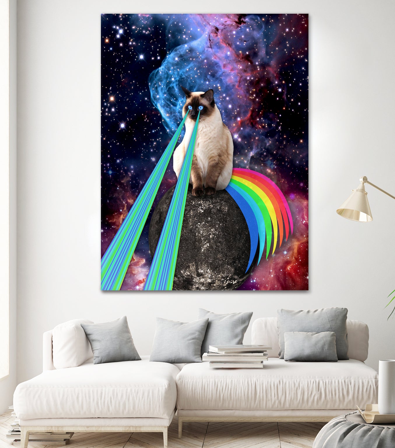 SIAMESE LASER CAT by Gloria Sánchez on GIANT ART - blue photo illustration