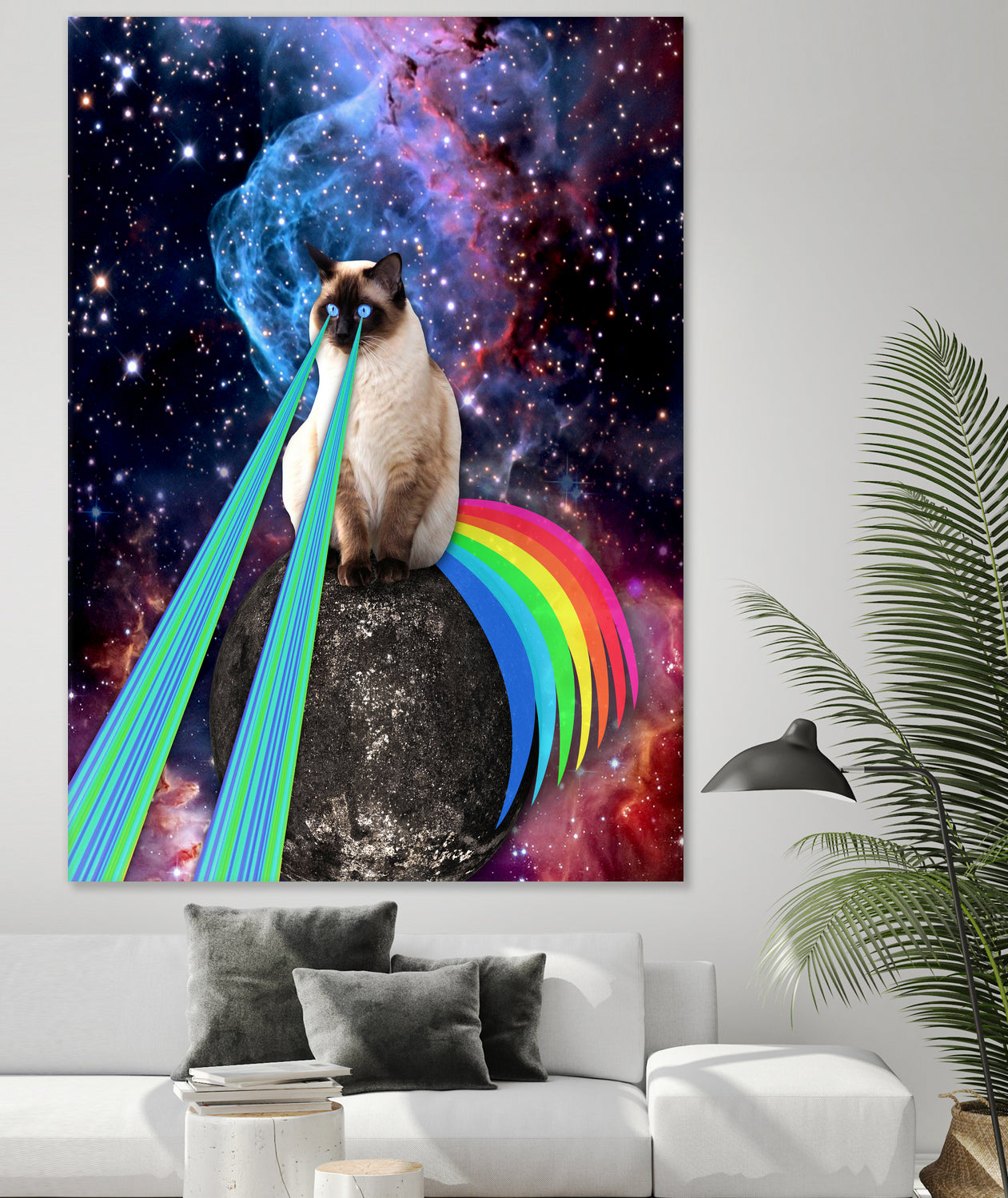 SIAMESE LASER CAT by Gloria Sánchez on GIANT ART - blue photo illustration