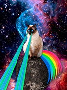 SIAMESE LASER CAT by Gloria Sánchez on GIANT ART - blue photo illustration