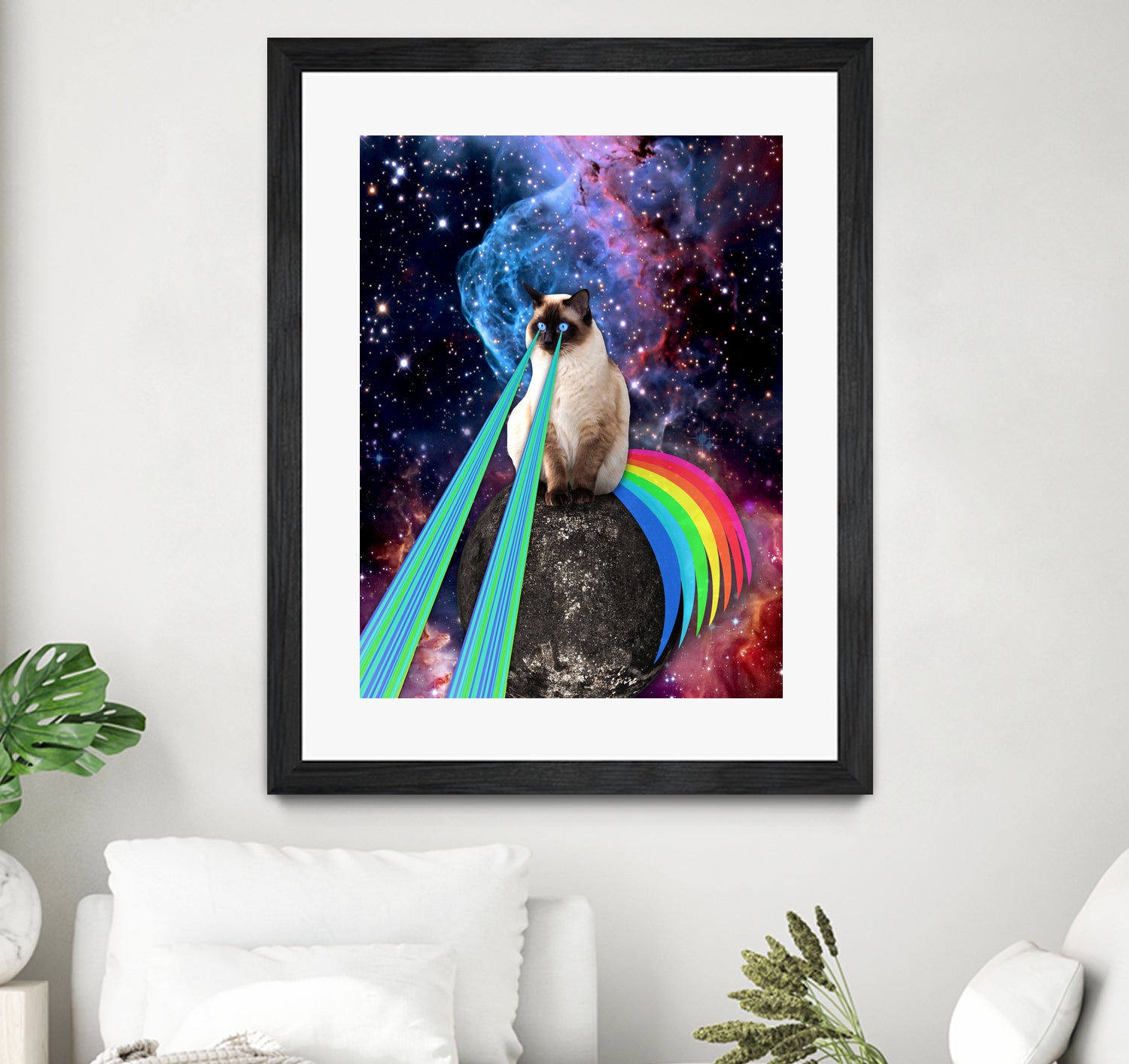 SIAMESE LASER CAT by Gloria Sánchez on GIANT ART - blue photo illustration