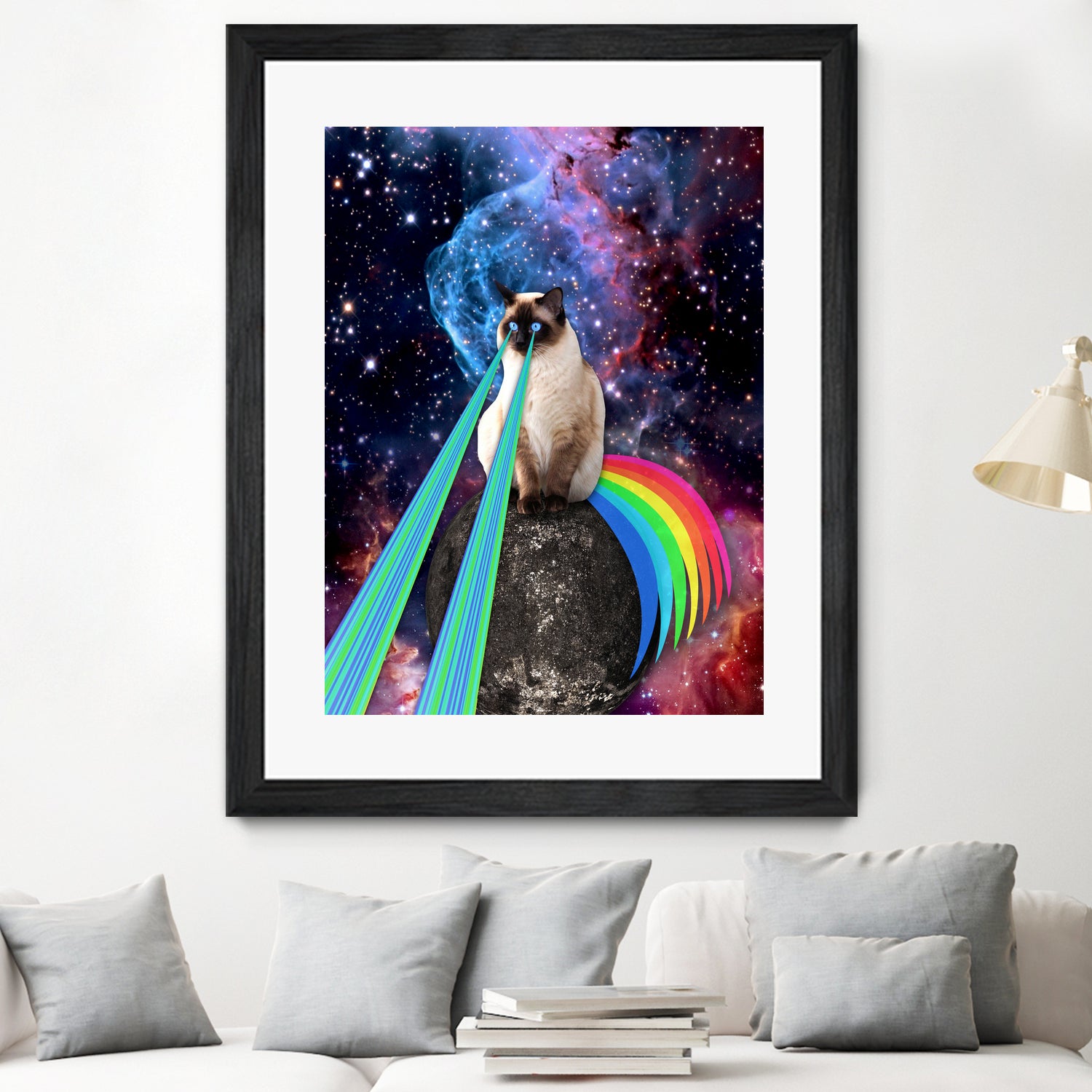 SIAMESE LASER CAT by Gloria Sánchez on GIANT ART - blue photo illustration