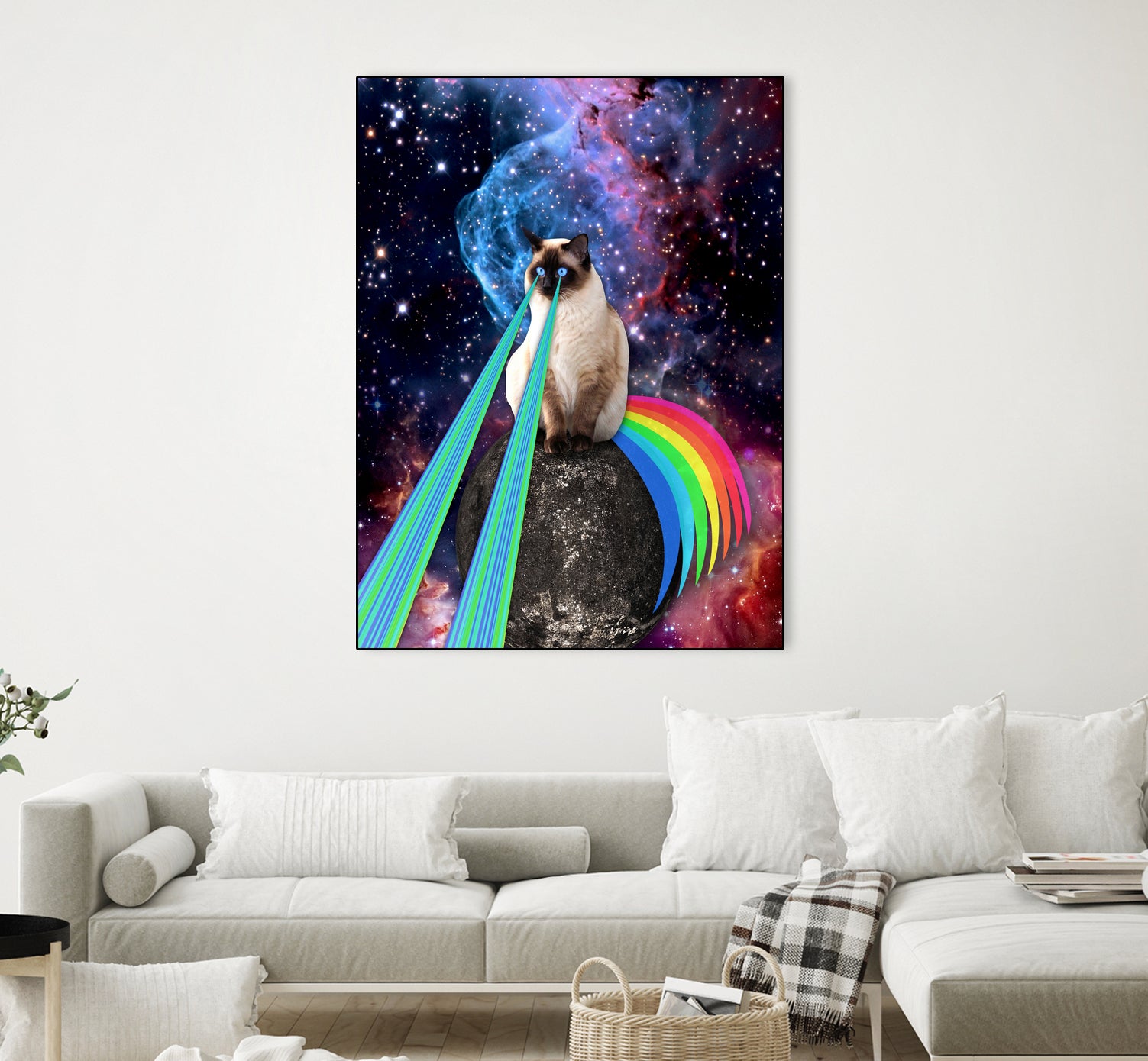 SIAMESE LASER CAT by Gloria Sánchez on GIANT ART - blue photo illustration