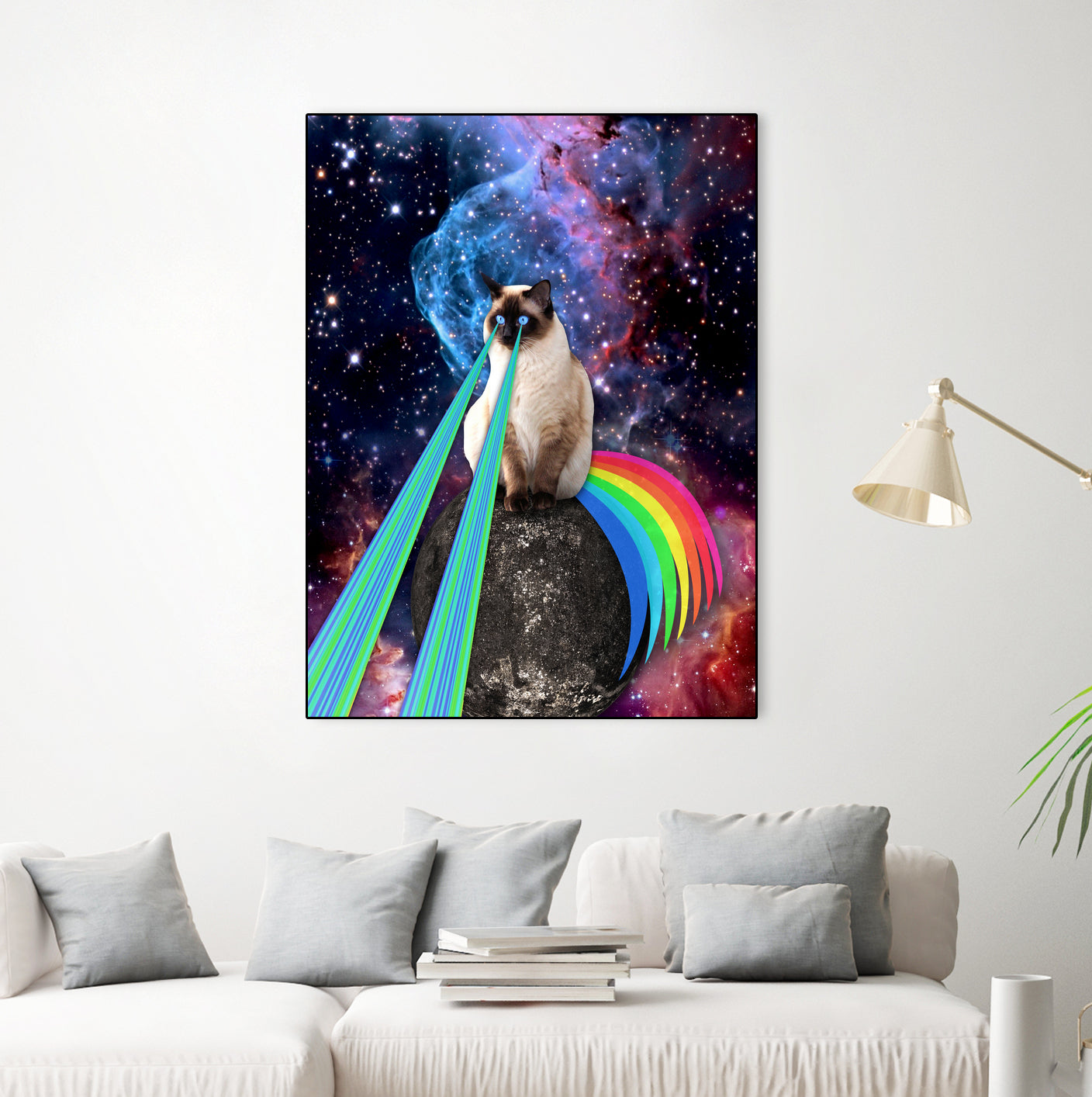 SIAMESE LASER CAT by Gloria Sánchez on GIANT ART - blue photo illustration