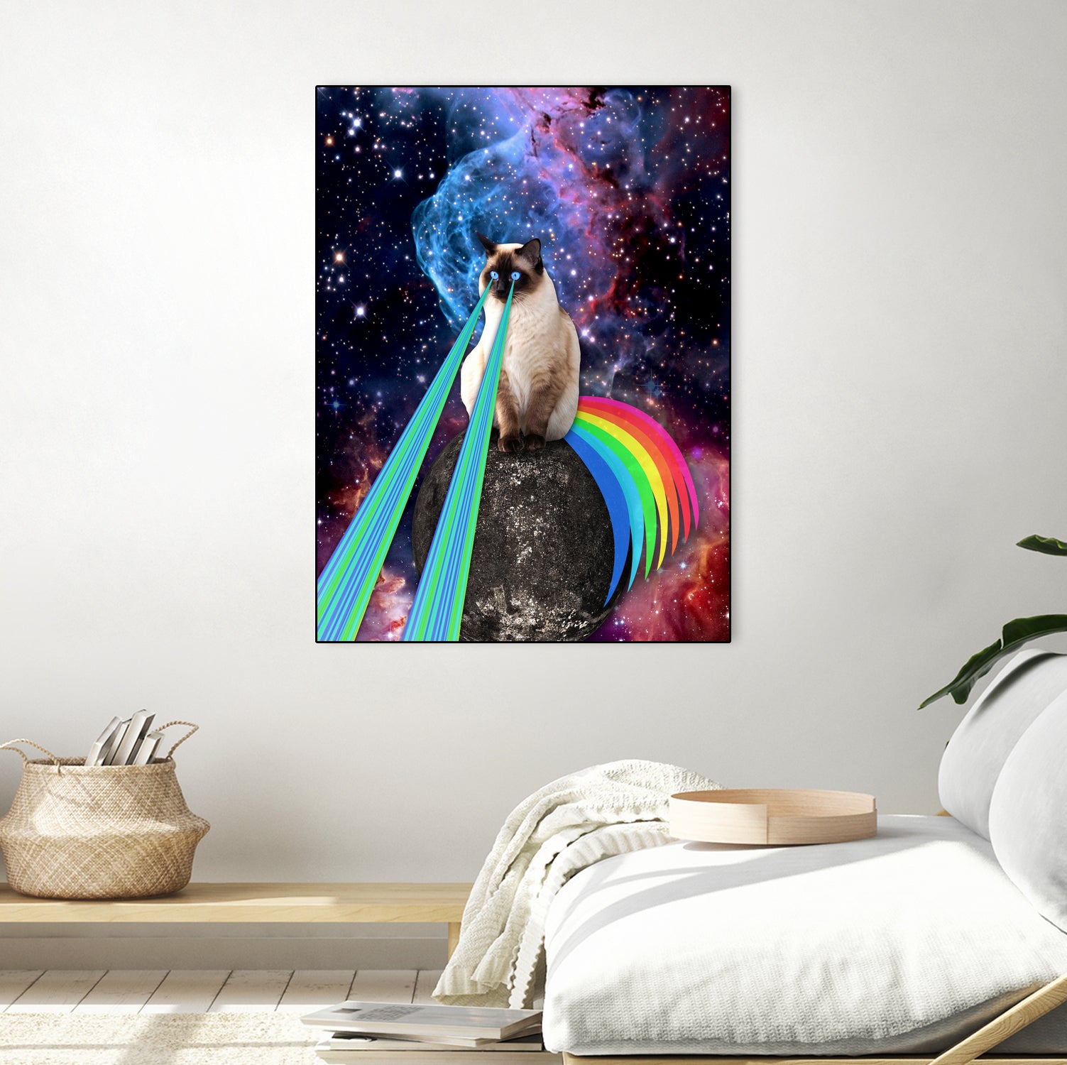 SIAMESE LASER CAT by Gloria Sánchez on GIANT ART - blue photo illustration