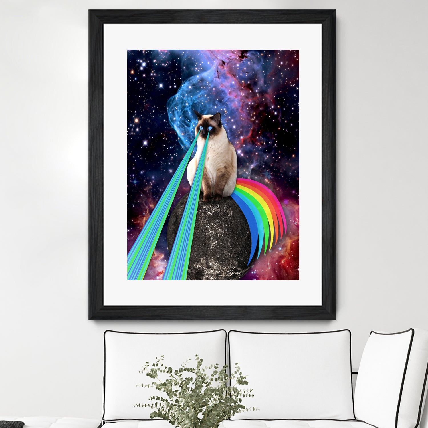 SIAMESE LASER CAT by Gloria Sánchez on GIANT ART - blue photo illustration