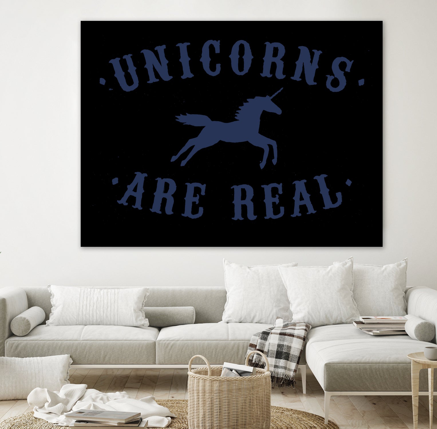 Unicorns are Real by Florent Bodart on GIANT ART - blue digital painting