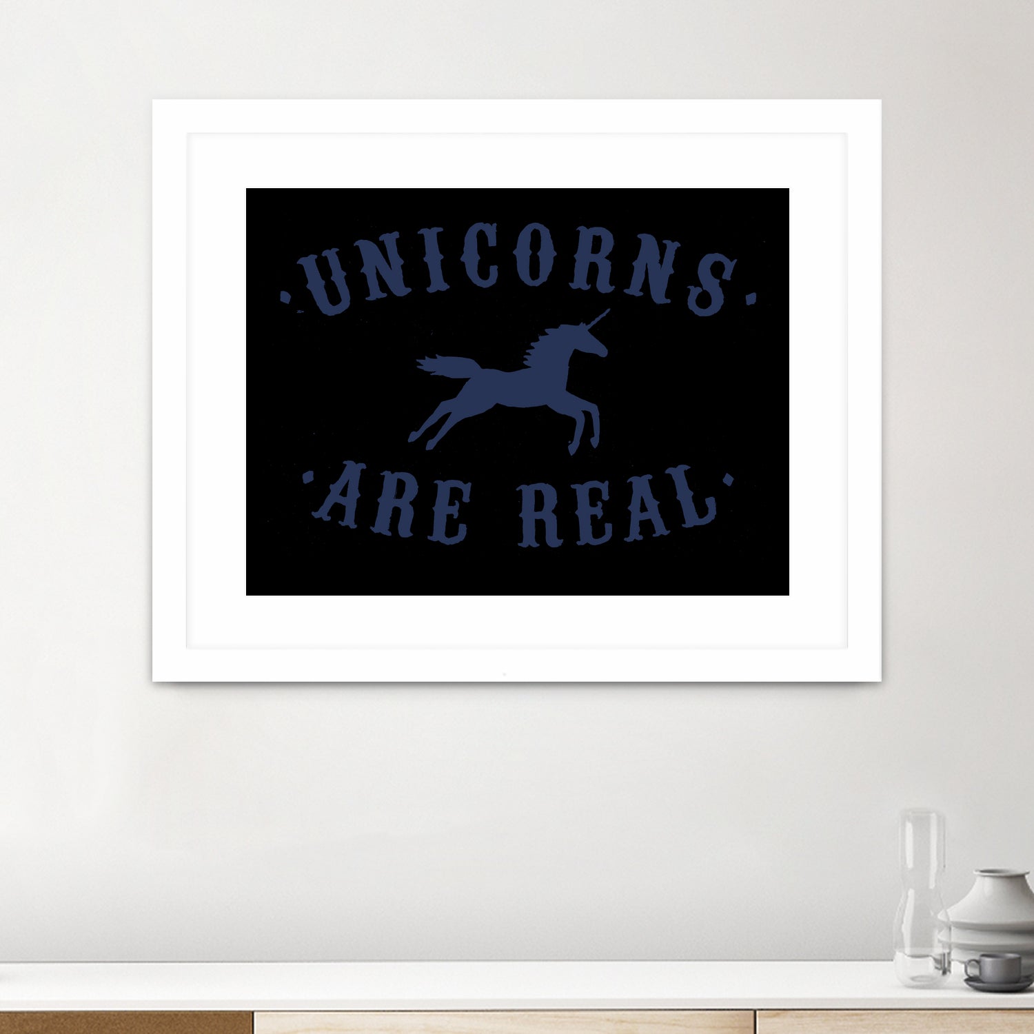 Unicorns are Real by Florent Bodart on GIANT ART - blue digital painting