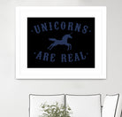 Unicorns are Real by Florent Bodart on GIANT ART - blue digital painting